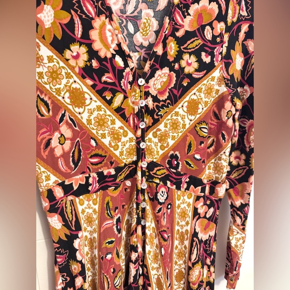 Spell Lolita Gown in Rust Long Sleeve Maxi Dress Small Bohemian Festival Fall - Picture 7 of 10